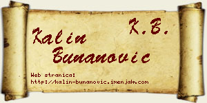 Kalin Bunanović vizit kartica